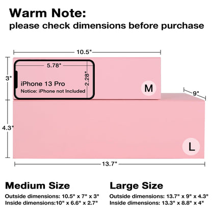 Aimyoo Pink Collapsible Gift Box with Magnetic Closure Lids 13.8x9x4.3 in, Large Bridesmaid Groomsman Proposal Boxes, Rectangle Present Box for Graduation Birthday Storage 1 Pack