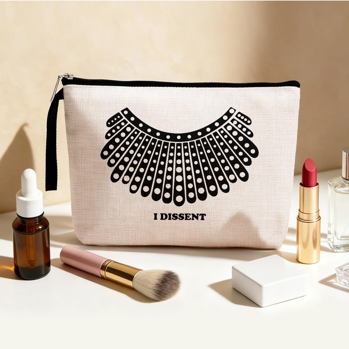 Hanamiya Na Feminist Gifts Women RBG Dissent Makeup Bag -Ruth Bader Ginsburg, Toiletry Bag Gift Ideas for Her Girls Women Daughter Aunt Friends