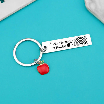 Paraprofessional Gifts Para Teacher Appreciation Gifts Paras Make It Possible Keychain for Teaching Assistant Paraeducator Gift Christmas Birthday Back to School End of Year Gift