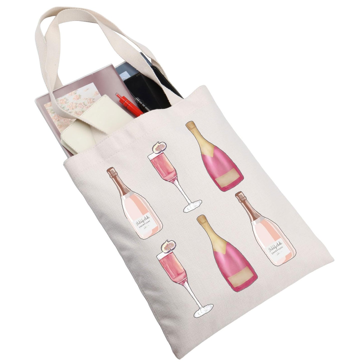 JNIAP Champagne Tote Bag Champagne Lover Gifts Champagne Shoulder Bag Champagne Bachelorette Tote Bag