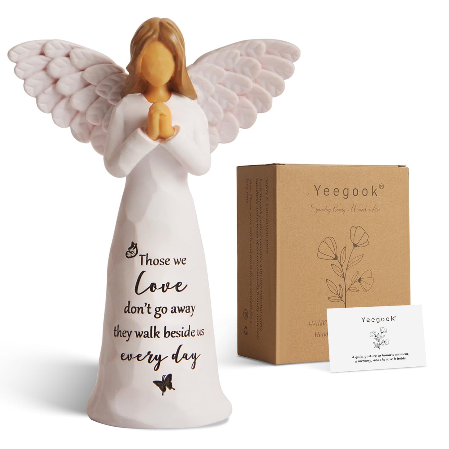Sympathy Gifts for Loss of Loved One, 6" Handcrafted Memorial Angel Figurine, Memorial Gifts for Loss of Mom Dad, Condolences Bereavement Remembrance in Memory of Loved One Gift