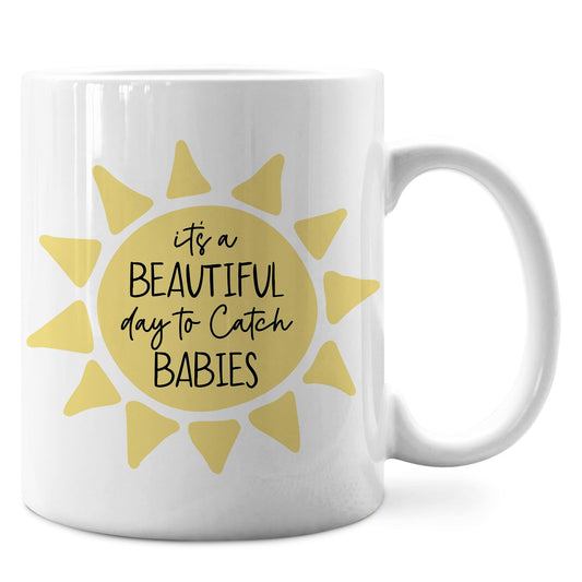 IWXYI Labor And Delivery Nurse Cup,Ob Doctor Gift,It's a Beautiful Day To Catch Babies Mug,l&d Nurse Coffee Mug 11 Ounce,Midwife Gifts