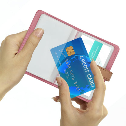 Credit Card Holder with 26 Suitable Slot, ID Card Case PU Leather Wallet for Women Men Business Organiser Pocket (Pink)