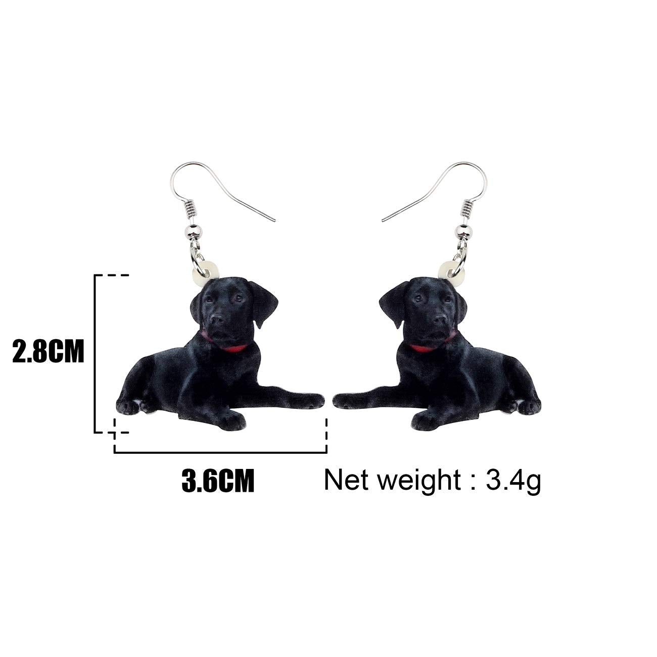 NEWEI Acrylic Sweet Labrador Retriever Dog Dangle Earrings Drop Animal Jewelry For Women Gift Charm Accessories
