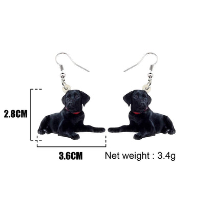 NEWEI Acrylic Sweet Labrador Retriever Dog Dangle Earrings Drop Animal Jewelry For Women Gift Charm Accessories