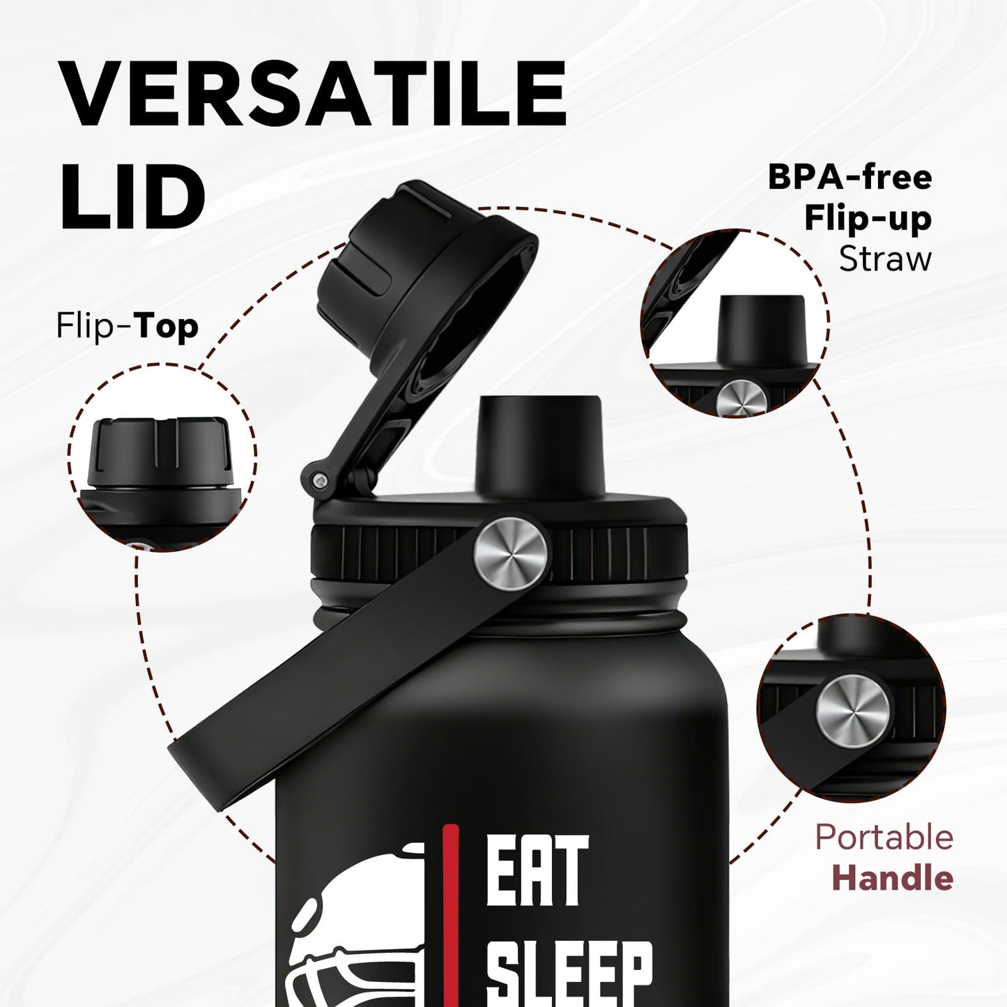 Fufandi Hockey Gifts for Men - Hockey Mom Gifts, Gift Hockey Player for Men Boy - Hockey Lover Sports Love Travel Water Bottle 32oz