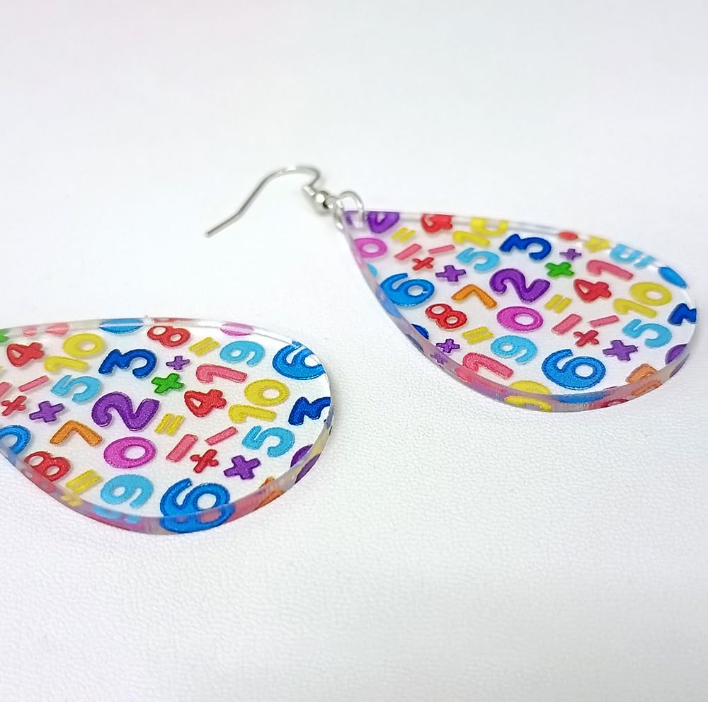 Funny Teacher Teardrop Dangle Earrings for Women Wooden Earrings Teacher Appreciation Jewelry Gifts
