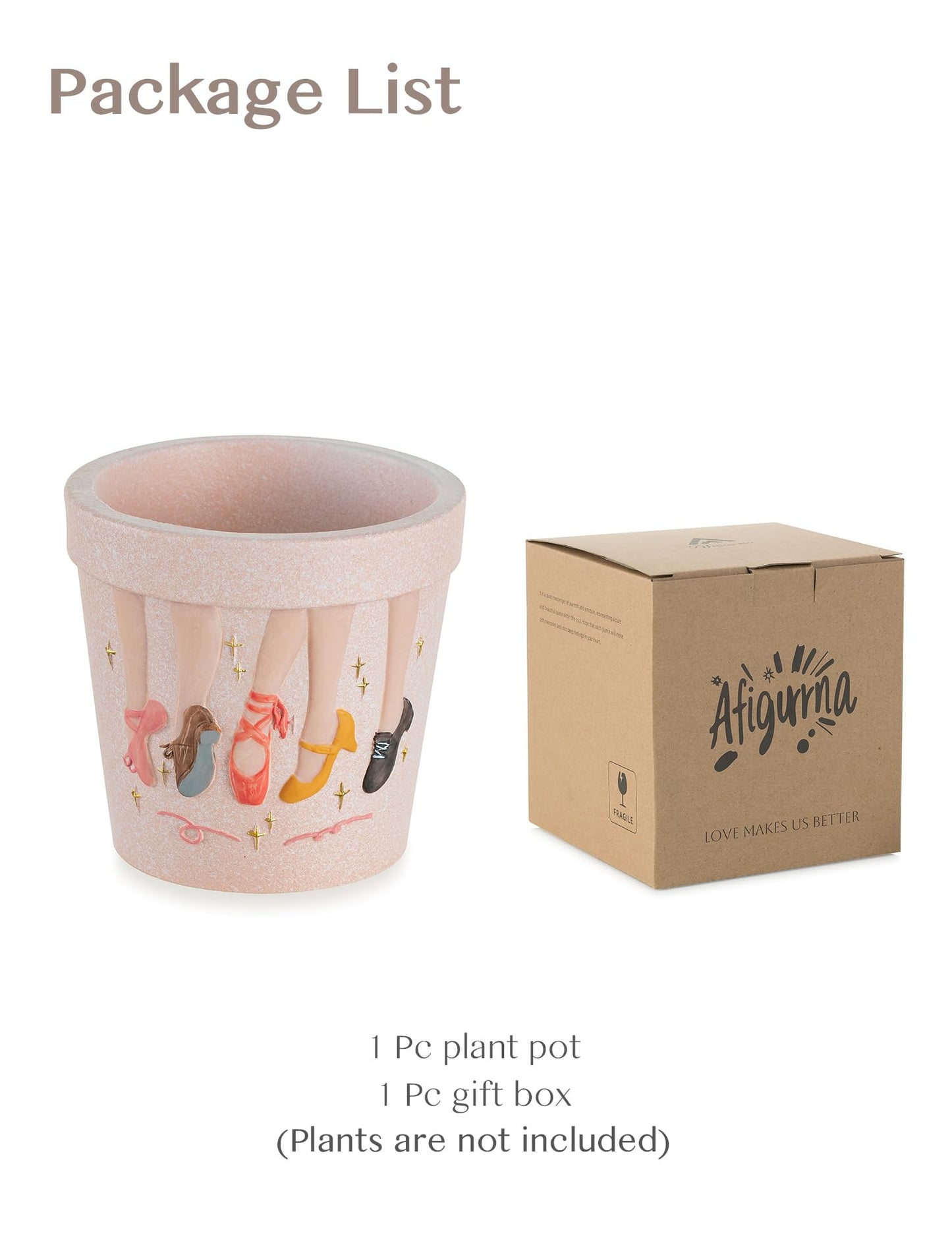 Dance Gift for Dancer Women: Hand-Painted Planter with 3D Relief - Dance Themed Gifts for Dance Lover Teacher Coach Girl - Dancer Present for Teachers Appreciation Week Christmas Birthday