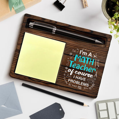 Funny Math Teacher Gifts for Men Women, Gifts for Math Teacher Thank You Appreciation Birthday Retirement Back to School, Sticky Note Holder for Classroom Office Desk Decor