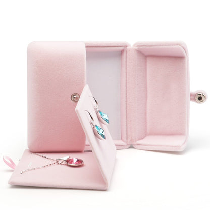 Oirlv Pink Velvet Jewelry Packaging Box Pendant Earrings Display Storage Case Pendant Gift Box