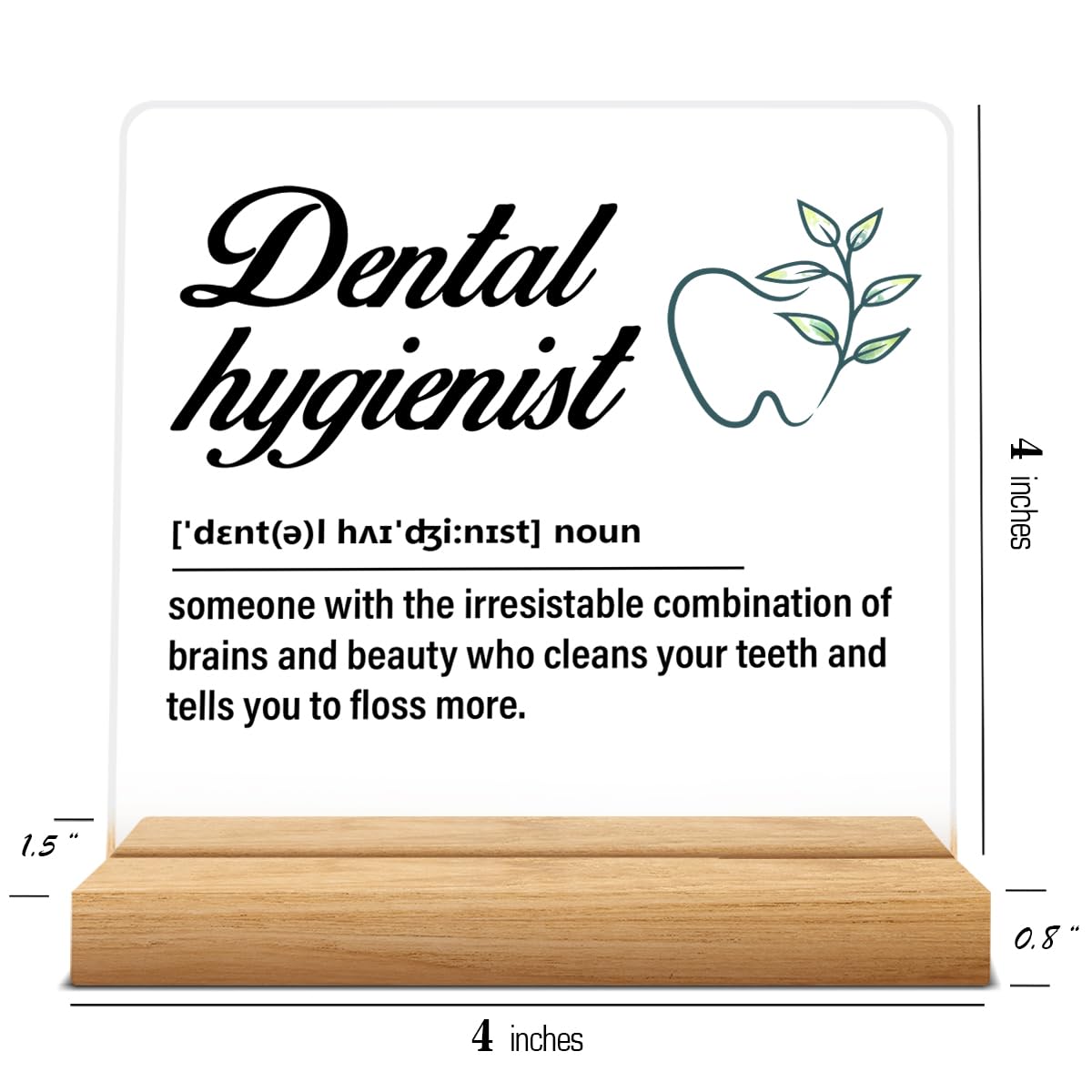 Dental Hygienist Gift for Women Men, Dental Hygienist Definition Acrylic Desk Sign Decor