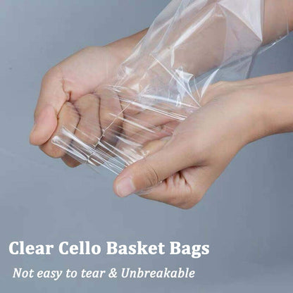 Morepack Extra Large Cellophane Bags,35x47 Inch Big Clear Basket Bags 10 Pcs Jumbo Cellophane/Cello Wrap for Gift Baskets