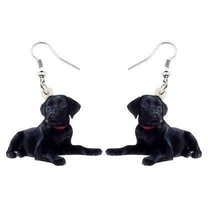 NEWEI Acrylic Sweet Labrador Retriever Dog Dangle Earrings Drop Animal Jewelry For Women Gift Charm Accessories