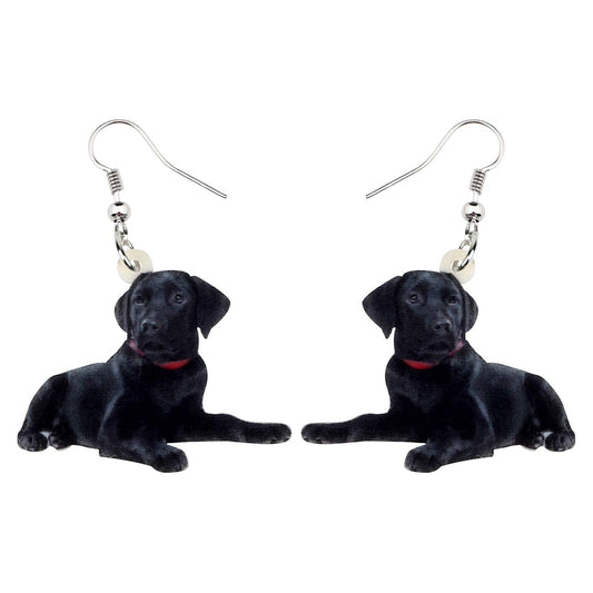 NEWEI Acrylic Sweet Labrador Retriever Dog Dangle Earrings Drop Animal Jewelry For Women Gift Charm Accessories