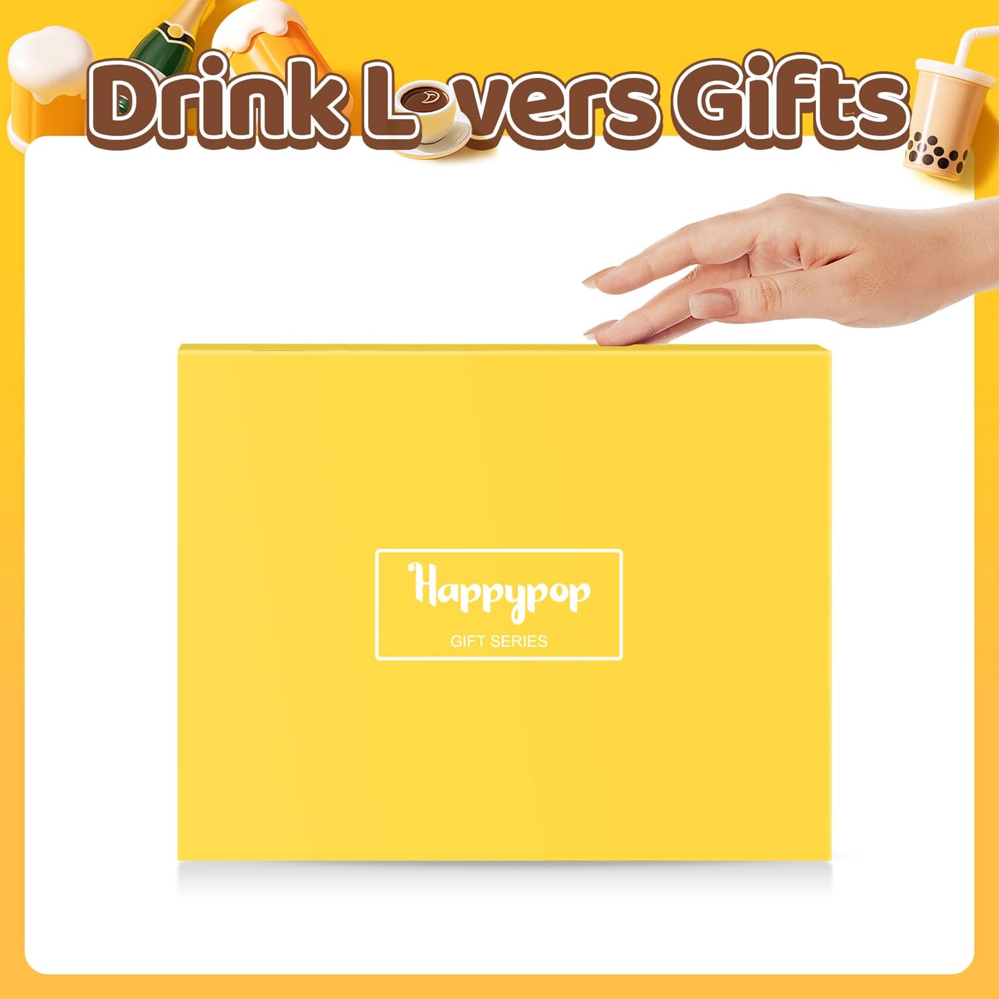 HAPPYPOP Funny Drink Socks for Men - Bourbon Whiskey Gifts, Champagne Gift for Women Drinker