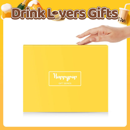 HAPPYPOP Funny Drink Socks for Men - Bourbon Whiskey Gifts, Champagne Gift for Women Drinker