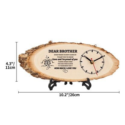BeauGift Gifts for Brother, Wooden Clock Gift for Brothers from Sister Men Friend,Brothers Birthday Present for Brother in Law to My Brother