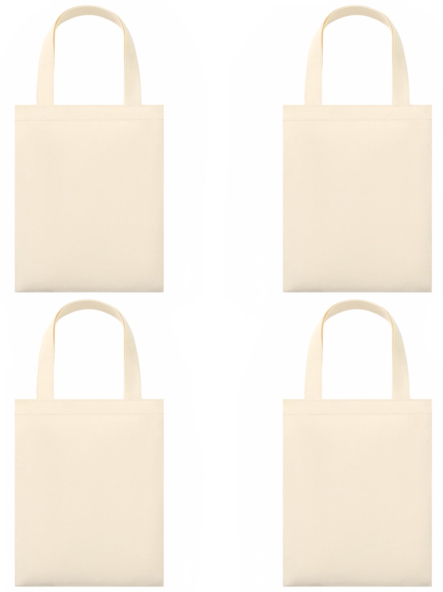 Phicorn Small Canvas Tote Bags, 9" x 11" Reusable Cotton Mini Totes for DIY Crafts, Party Favors and Daily Essentials