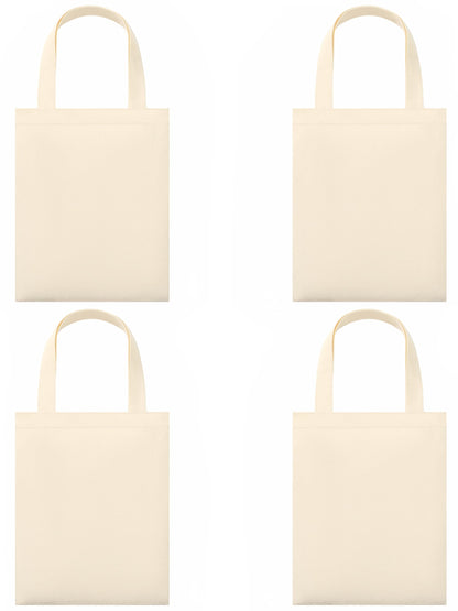 Phicorn Small Canvas Tote Bags, 9" x 11" Reusable Cotton Mini Totes for DIY Crafts, Party Favors and Daily Essentials