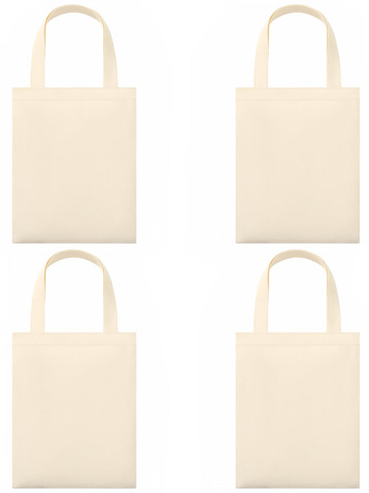 Phicorn Small Canvas Tote Bags, 9" x 11" Reusable Cotton Mini Totes for DIY Crafts, Party Favors and Daily Essentials