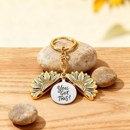 YOU GOT THIS Sunflower Keychain for Women Men Cute Inspirational Motivational Gift Uplifting Keychain for Friends Family Graduation Birthday Christmas