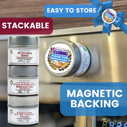 Made for Breakfast: The Morning Table Seasonings | Gift Packaged Set of 3 Spice Blends | All Natural, Non GMO | Gourmet Infused Spice & Herb Blends | Small Batch, Hand Made | Made in USA | No Artificial Ingredients, Authentic Breakfast Flavors | GLP-1...
