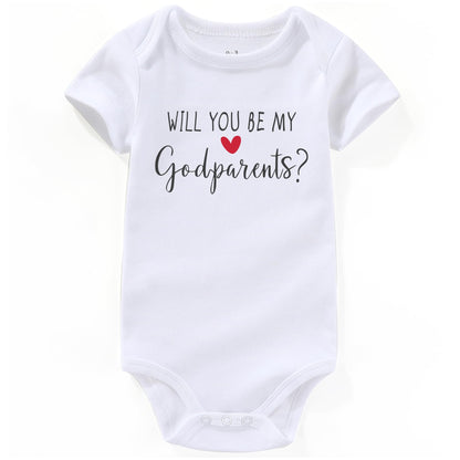 will you be my Godparents proposal Baby Clothes godparent godchild girl boy Bodysuits white