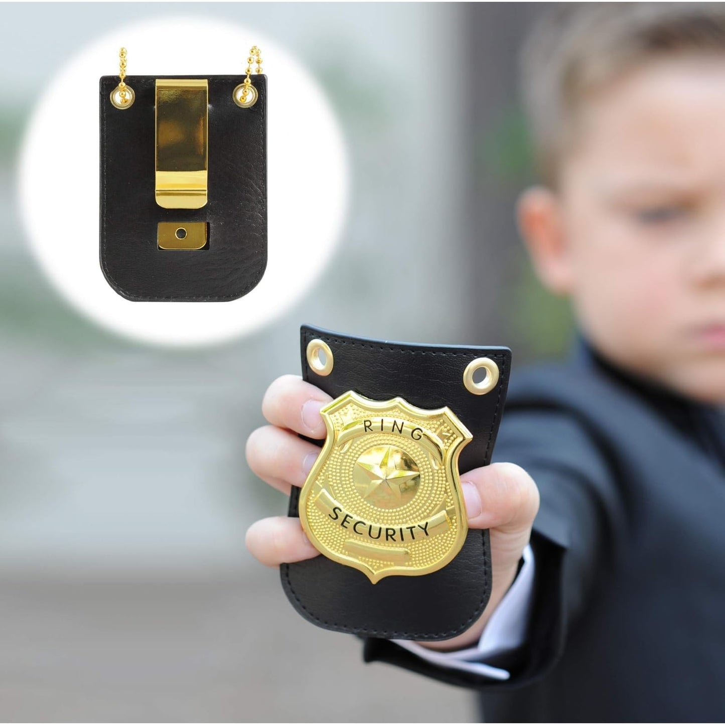 Tickle & Main Ring Bearer Proposal Gift Set - Youth S/M, Ages 4 & Up, Black Polyester - Includes Storybook, Leather Badge & Security Briefcase - Kids Ring Bearer Gifts