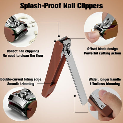 Nail Clipper Set,Manicure Set 8 in 1,Adult Easter Basket Stuffers Men,Nail Supplies,Pedicure Kits,Cuticle Cutter,Mens Manicure Set for Thick Nails for Seniors,Gifts for Husband
