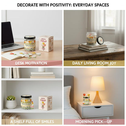 Positive Tulip Jar with 60 Affirmation Cards, Inspirational Gifts and Teacher Desk Decor, Tulips Flowers Themed Gift for Women, Stress Relief and Daily Positivity, Staff Appreciation Gifts