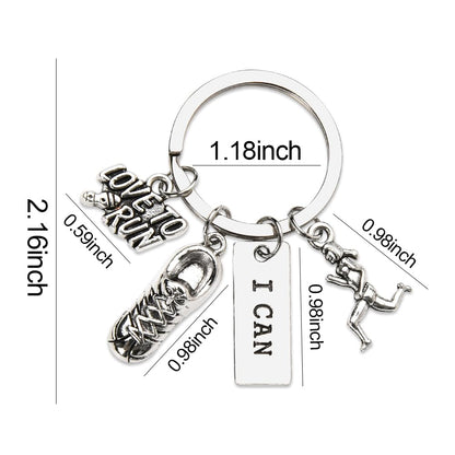 Runner Gifts Running Lovers Keychain Motivational Gifts for Women Girls Sports Gifts for Runners Marathon Key Chains Track Gifts Love to Run Keychains Inspirational Gifts for Women Girls