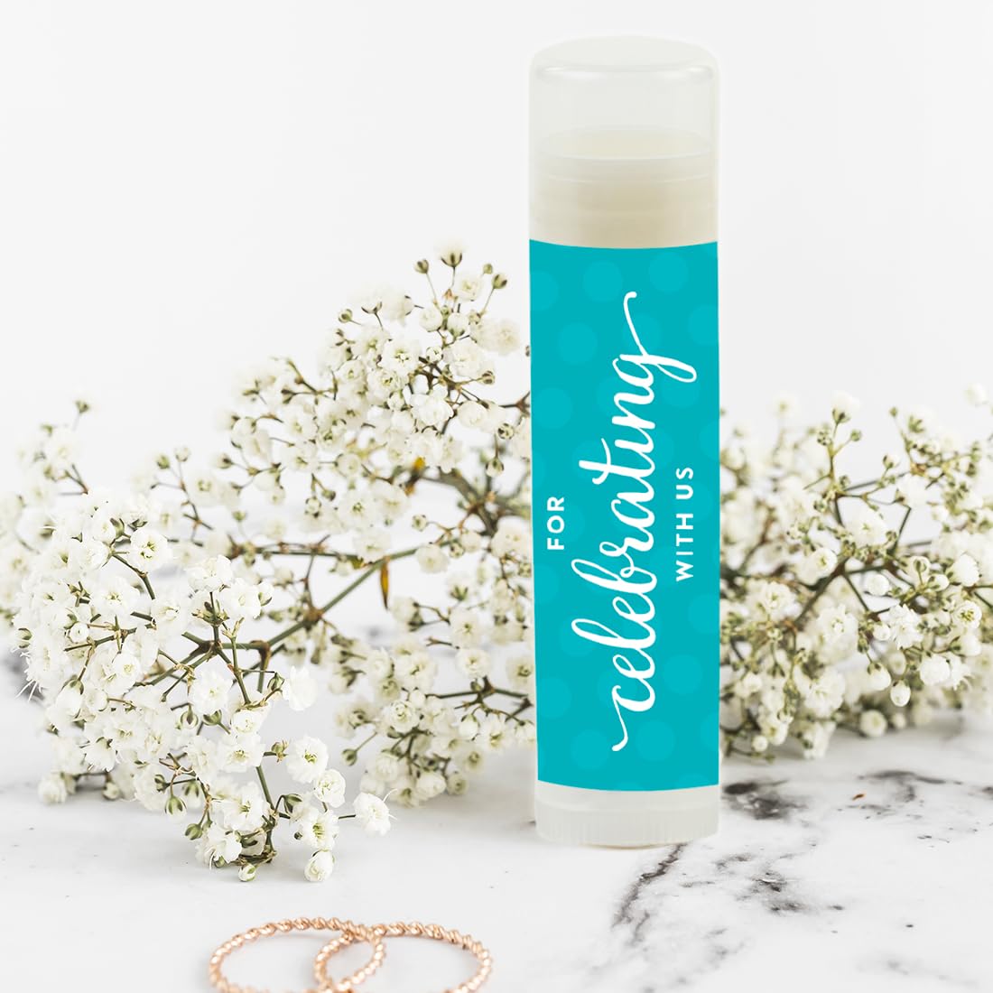 Andaz Press Lip Balm Birthday Party Favors, Thank You For Celebrating With Us, Chic Mermaids, 12-Pack, Chic Mermaids Party Decor Mermaid Baby Shower Lip Balm