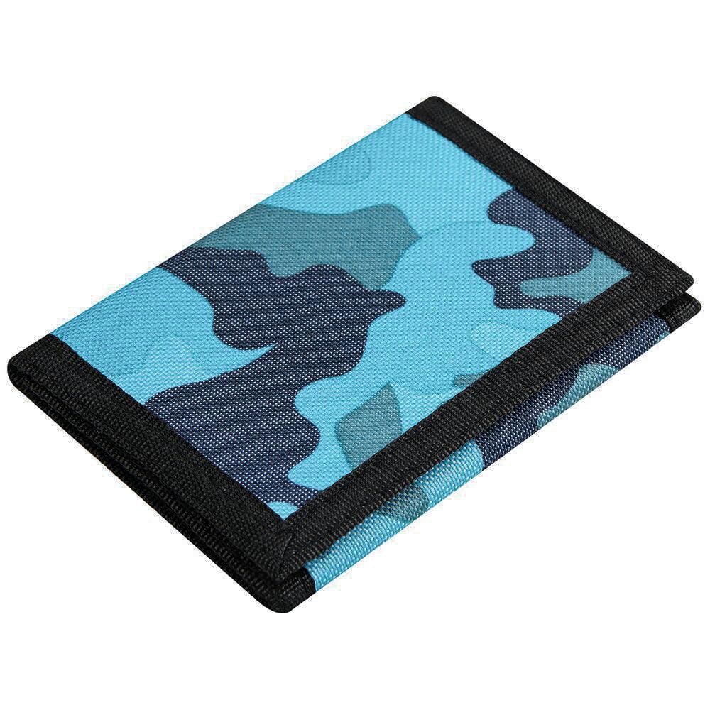 Kids Boys RFID Wallet with Magic Sticker, Teen Camo Nylon Wallet for Christmas/Birthday Gift Ideas (Camo Blue)
