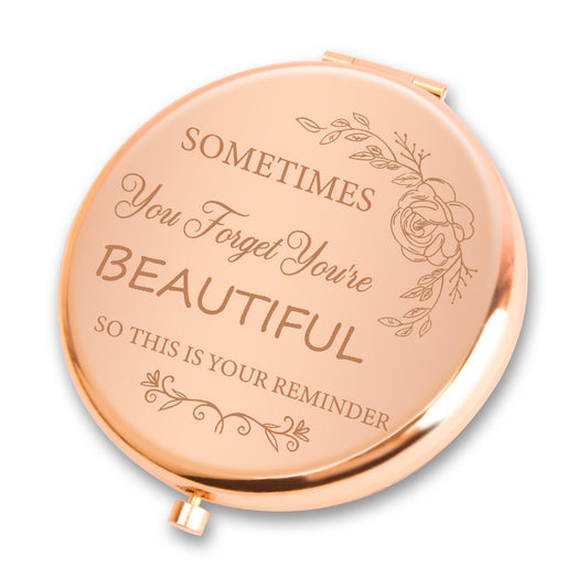 Gifts For Women,Inspirational Birthday Graduation Positive Motivational Retirement Travel Friendship Womens Day Thoughtful Unique Christmas Valentines Day Ideas Gifts Baskets for Women Compact Mirror