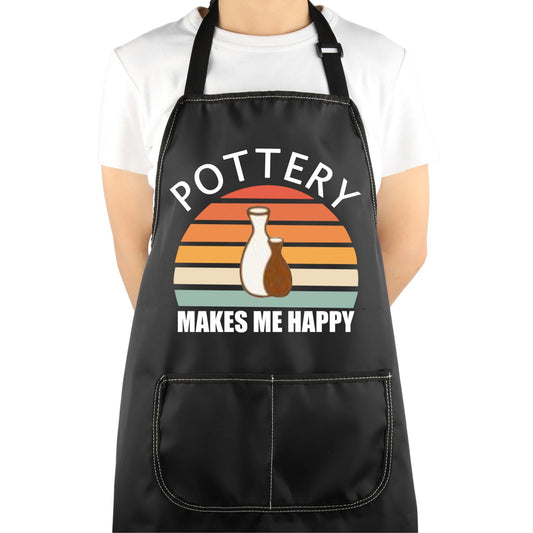 VAMSII Pottery Apron With Pockets - Pottery Lover Gifts - Clay Apron for Potters