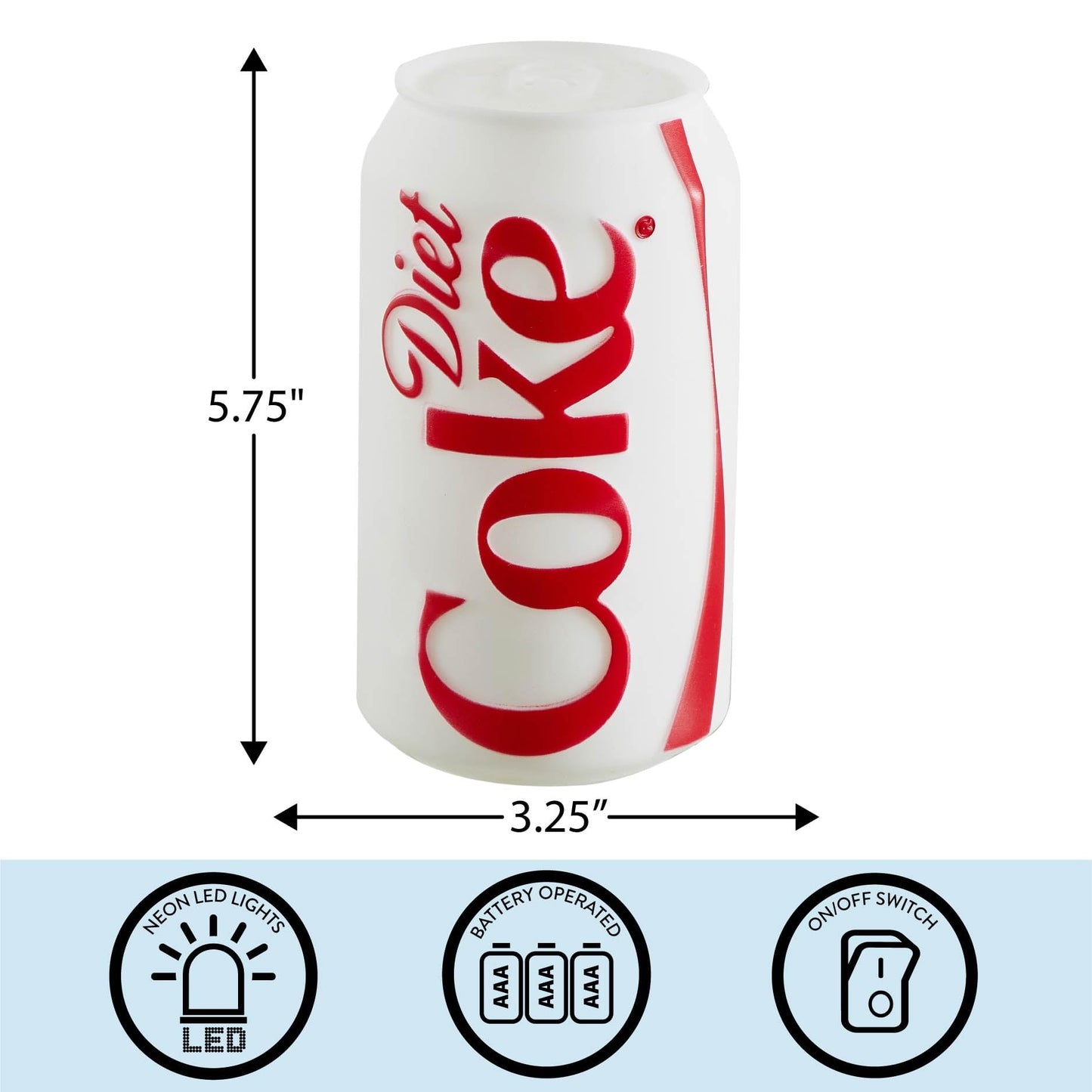 Diet Coke Squishy Night Light 5.7" LED Soft Mood Lamp for Decor, Kids Bedrooms, Collectors & Gift Giving