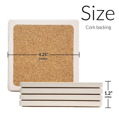 CoasterStone Boston Absorbent Set of Four Drink Coasters, 4.25 (AS9440)