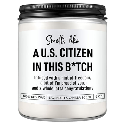 Scented Candle, US Citizenship Gifts, New American Citizen Gifts, Proud to Be an American, Citizenship Party Decorations, Congratulations Presents for New Citizens