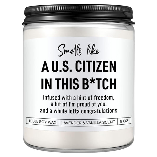 Scented Candle, US Citizenship Gifts, New American Citizen Gifts, Proud to Be an American, Citizenship Party Decorations, Congratulations Presents for New Citizens