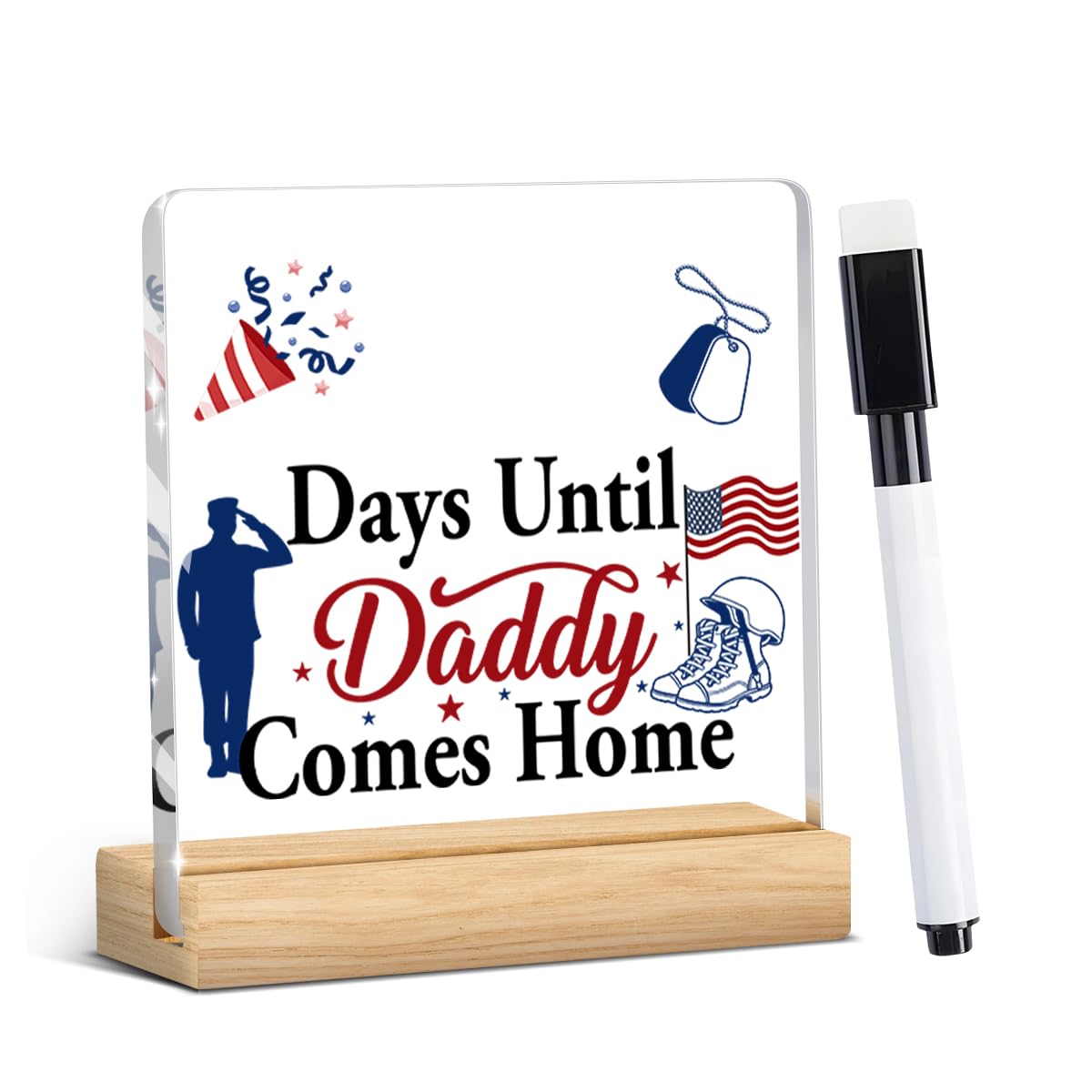 Funny Deployment Countdown Calendar Deployment Decorations Gifts for Hero Home Hero Military Gifts Kids Colleagues Family Countdown Gifts for Him Her 4 X 4 Inch