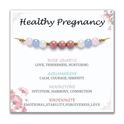 yupoxiu Healthy Pregnancy Gifts Natural Stone Bracelets for Pregnant Women, Pregnancy Gifts for Expecting Mom & First Time Mom, Mothers Day Christmas Jewelry