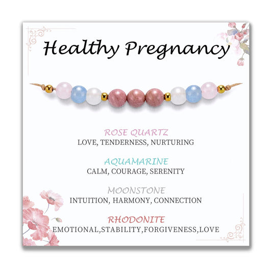 yupoxiu Healthy Pregnancy Gifts Natural Stone Bracelets for Pregnant Women, Pregnancy Gifts for Expecting Mom & First Time Mom, Mothers Day Christmas Jewelry
