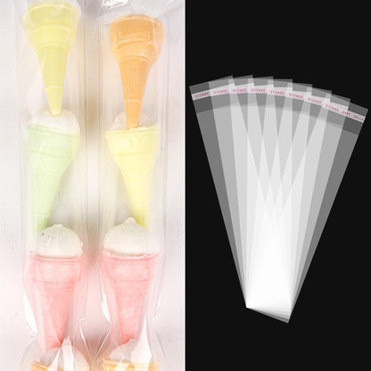 100 Pcs Self Sealing Cellophane Bags 2x10 Inches Clear Pretzel Rod Bags, Resealable Bag for Packaging ICY Candy Popsicle,Gifts, Favors, Products
