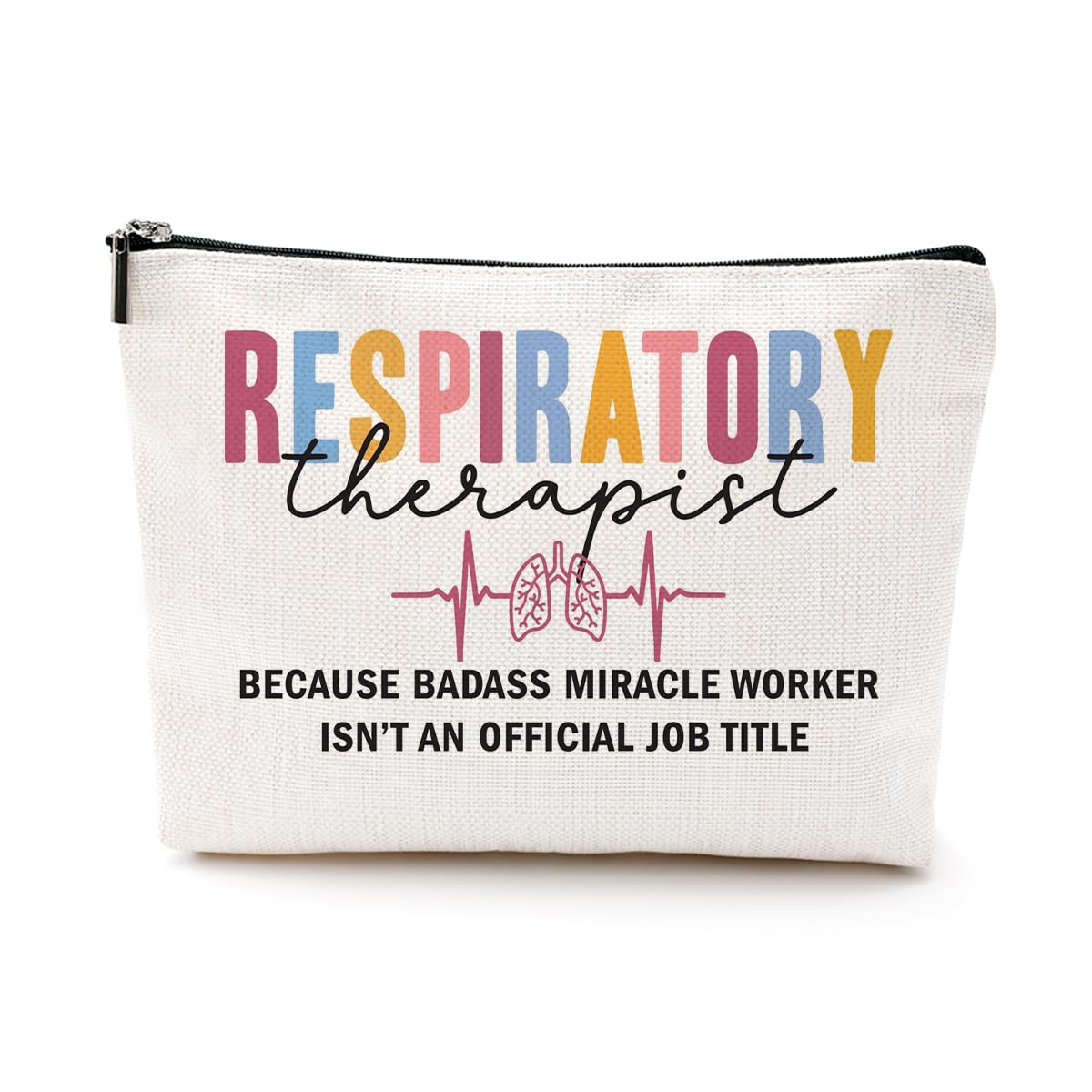 Funny Respiratory Therapist Cosmetic Bag Makeup Bag Respiratory Therapist Gifts RT Gift for Women Work Adult Humor Employee Pulmonology Nurse Coworker Graduation Birthday Christmas Thank You Gifts