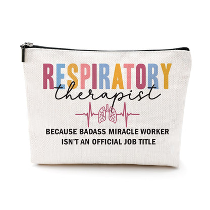Funny Respiratory Therapist Cosmetic Bag Makeup Bag Respiratory Therapist Gifts RT Gift for Women Work Adult Humor Employee Pulmonology Nurse Coworker Graduation Birthday Christmas Thank You Gifts