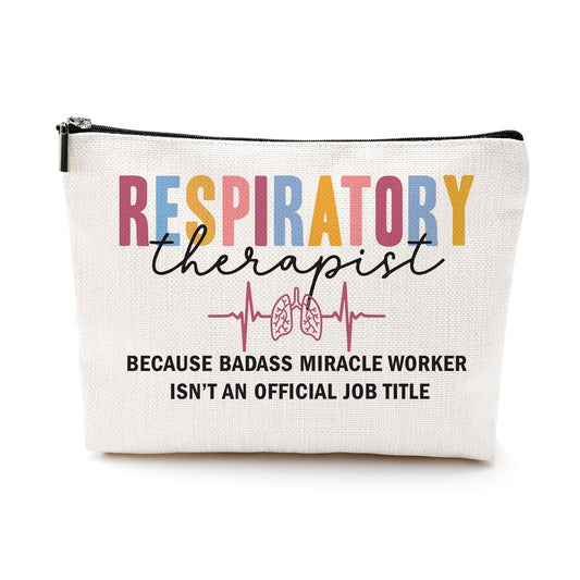 Funny Respiratory Therapist Cosmetic Bag Makeup Bag Respiratory Therapist Gifts RT Gift for Women Work Adult Humor Employee Pulmonology Nurse Coworker Graduation Birthday Christmas Thank You Gifts