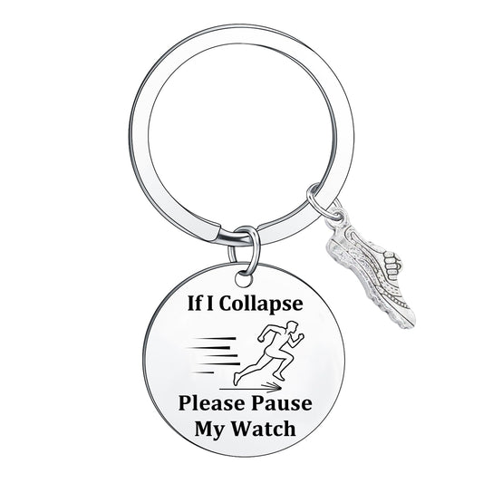 Wimeiren Runner Keychain Cross Country Running Keychain Marathon Runner Gifts Inspirational Gifts Christmas Birthday Gift Training Gift Track and Field Fitness GymGift