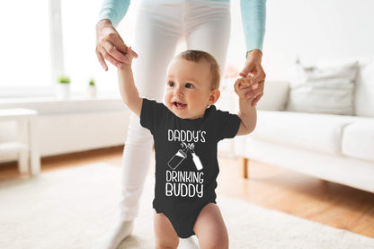 Belle Homie Daddy's Drinking Buddy - Funny Baby Essentials Bodysuit - Infants Outfit Newborn Unisex Rompers