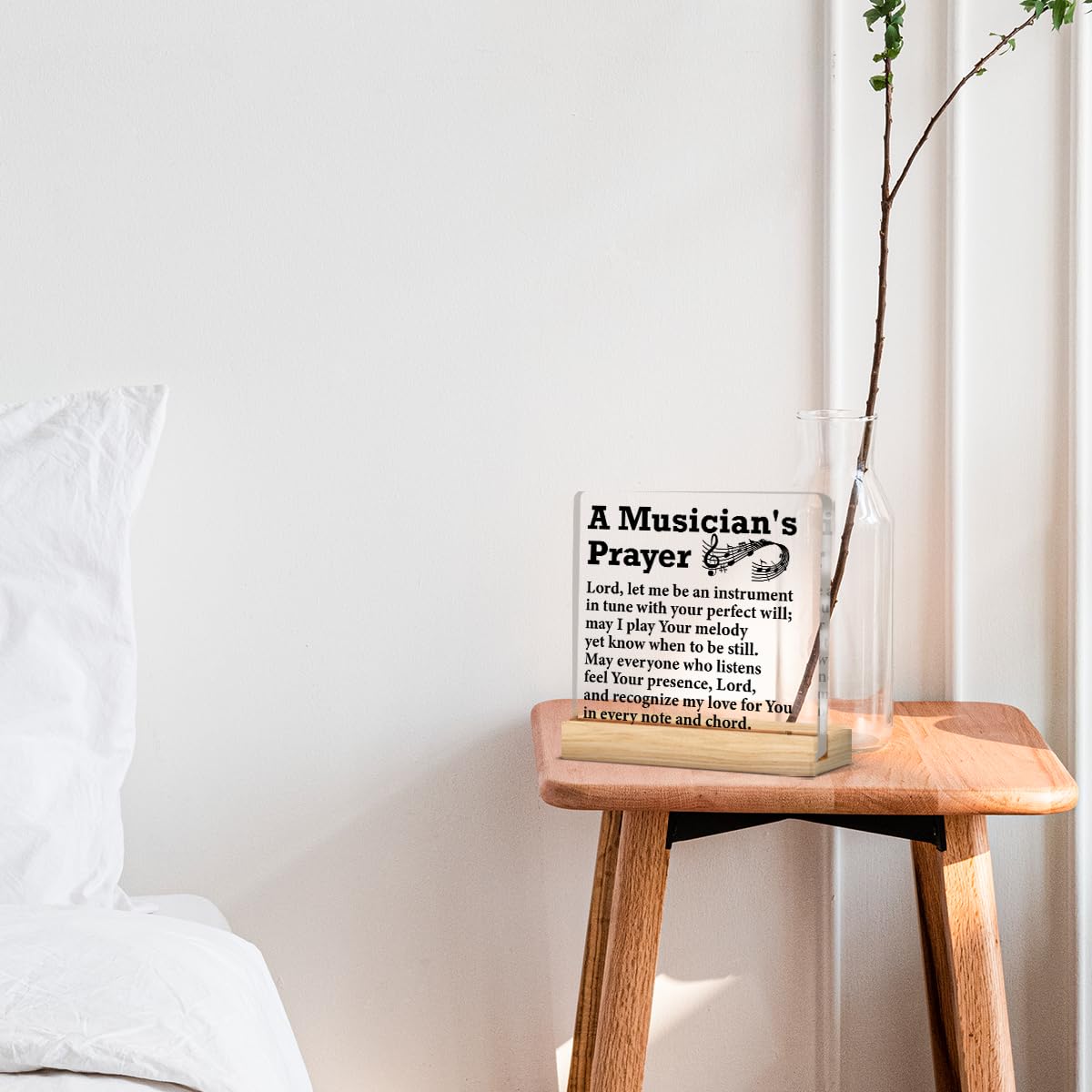 Musician Gifts for Men Women, Gifts for Music Lover Teacher Musicians Prayer Acrylic Desk Plaque Sign Home Music Room Studio Desk Decor