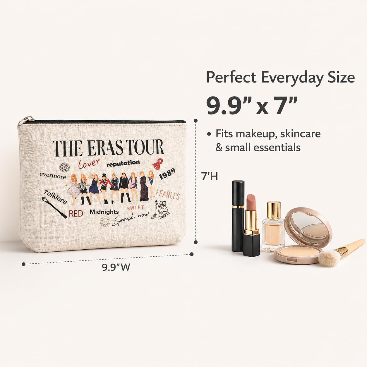 Music Lover Small Makeup Bag Gifts for Women, Singer Makeup Bags, Singer Merch Cosmetic Bag for Next Era, Gift for Women Friends Birthday Mother's Day Nurse Graduation Gift for Her Music Lovers